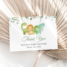 Söta dinosaurier, T-Rex, Jurassic, Baby Shower Tack Kort