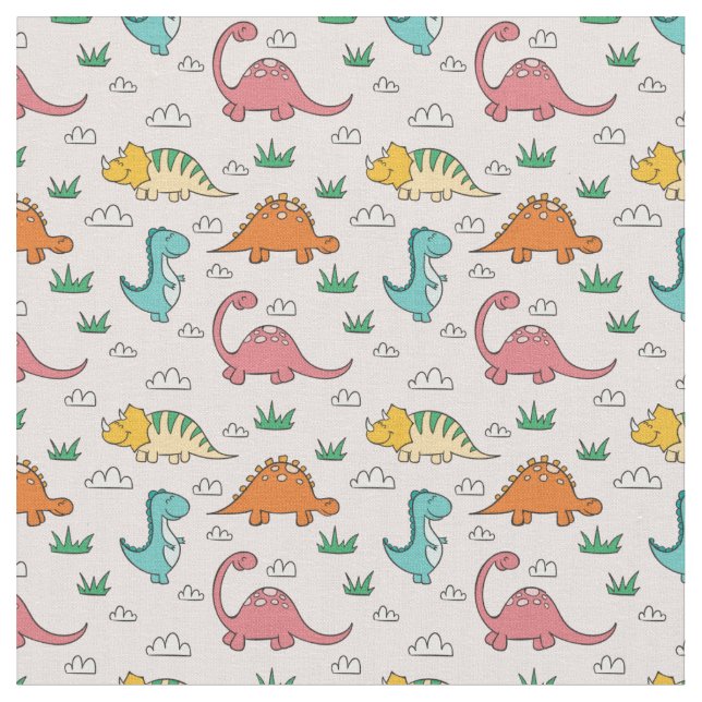 Söta dinosaurier tyg (Närbild)