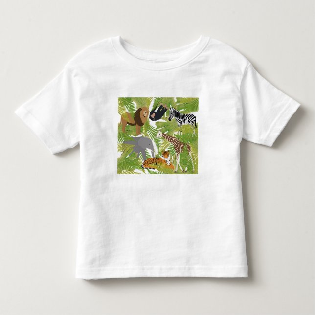 Söta djungeldjur Safari Pojke | Flicka T Shirt (Framsida)