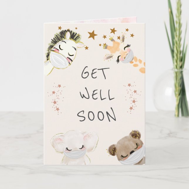 Söta djur, ansikte masker får bra kort (Framsida)