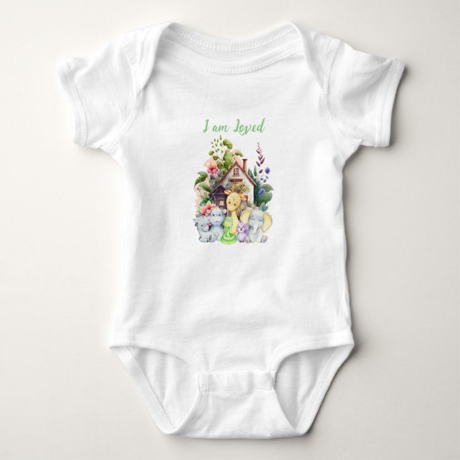 Söta djur Baby Body | Jag är älskad T Shirt (Framsida)