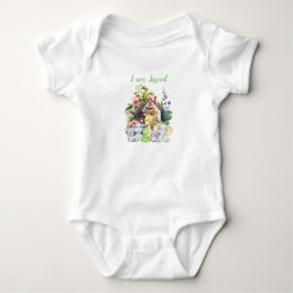 Söta djur baby bodysuit | Jag är älskad T Shirt