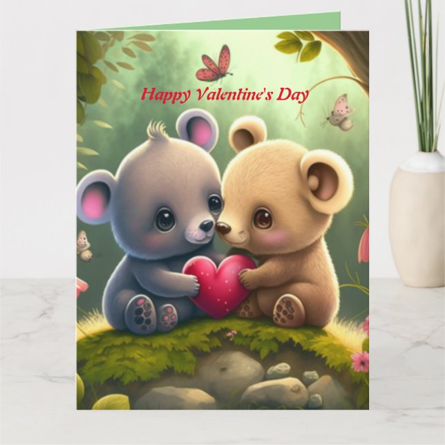 Söta djur i kärlek     kort (Framsida)