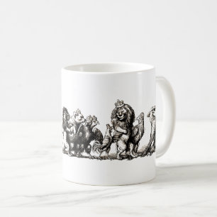Söta Djur Konst Enhörning Elefant Lejon Zoo Kaffemugg