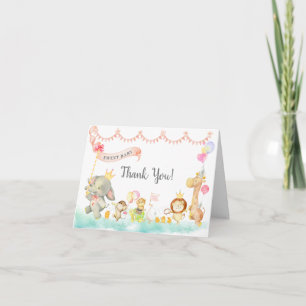 Söta djur Parad Baby Shower Tack för ditt kort