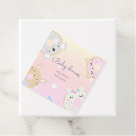 Söta djurdonationer, monogrambabydusch gåvor etiketter