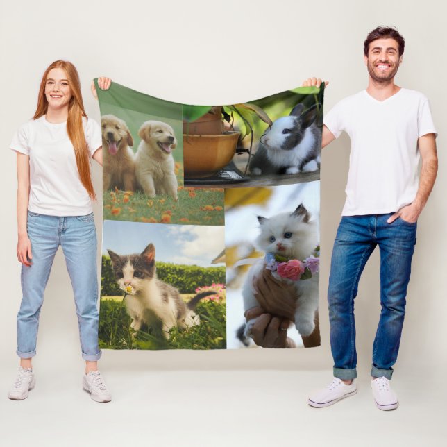 söta djurungar bilder fleecefilt (På plats)