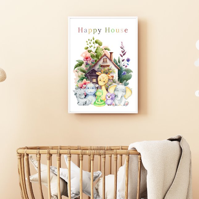 Söta djurungar och lyckat hem | Färgrik text Poster (Skapare uppladdad)