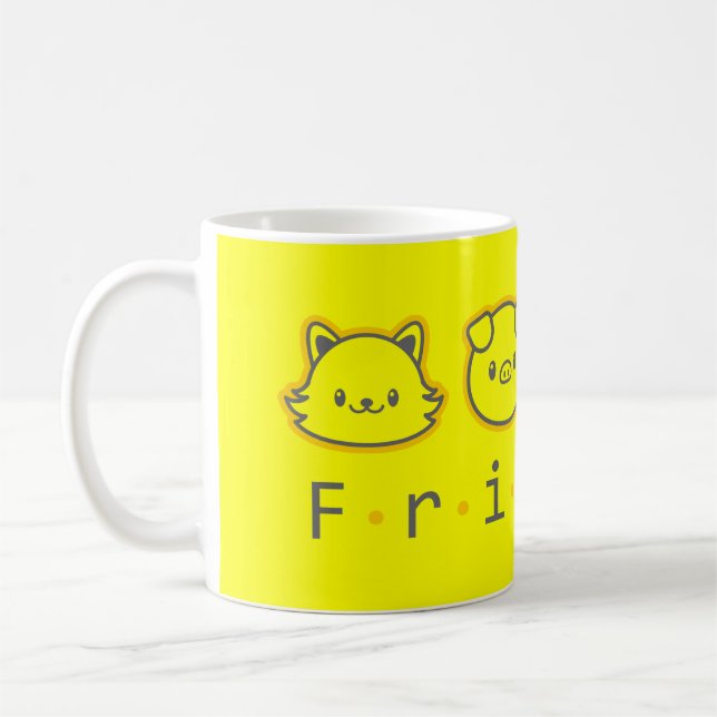 Söta djurvänner möter  kaffemugg (Vänster)
