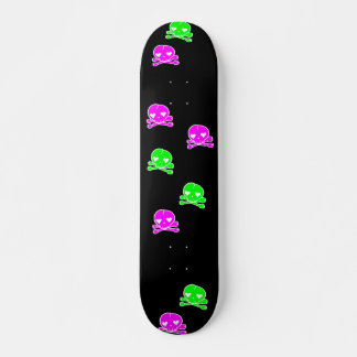 Söta Dödskallar Goth Lolita Svart Rosa Grön Old School Skateboard Bräda 18 Cm
