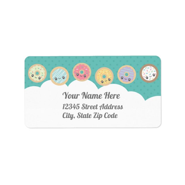 Söta Donuts Adressetikett (Framsidan)
