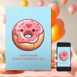 Söta Donuts Barns Alla hjärtans dag-kort Julkort