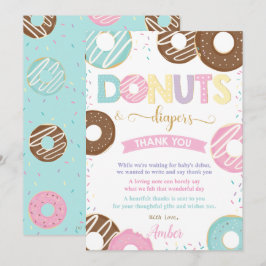 Söta donuts och blöjor Doughnut Baby Shower Tack Kort