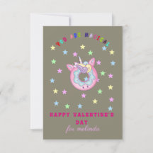 Söta donuts unicorn valentins dag
