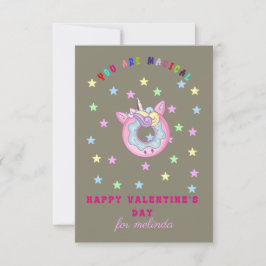 Söta donuts unicorn valentins dag anteckningskort