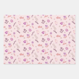 Söta doodldjur och blommor från påsk