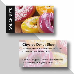 Söta Doughnut Shop färgstarka Affärskort Visitkort