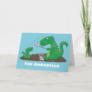 Söta drakar som steker marshmallows tecknad film kort