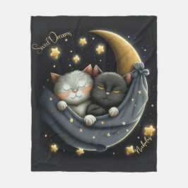 Söta Dreams Cute Design Kitten Personlig Namn Fleecefilt