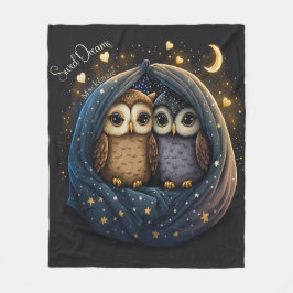 Söta Dreams Cute Design Uggla Personlig Namn Fleecefilt