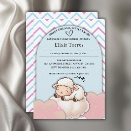 Söta Dreams Little Lamb Cute Kawaii Baby Shower Inbjudningar