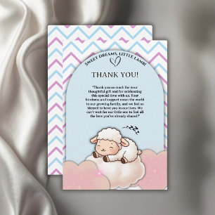 Söta Dreams Little Lamb Cute Kawaii Baby Shower Tack Kort