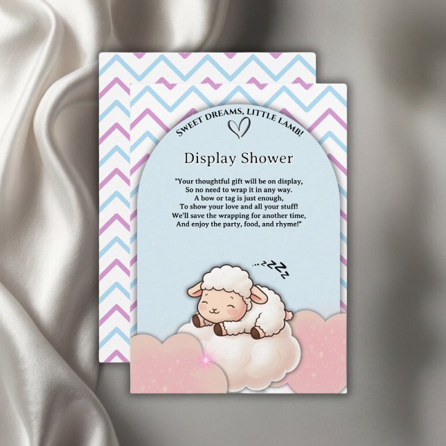 Söta Dreams Little Lamb Cute Kawaii Baby Shower Tilläggskort (Skapare uppladdad)