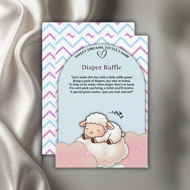 Söta Dreams Little Lamb Cute Kawaii Baby Shower Tilläggskort (Skapare uppladdad)