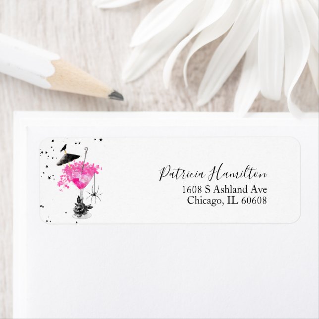 Söta drinkar Halloween Bröllopsfest Etikett Returadress Etikett (Insitu)