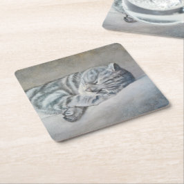 Söta drömmar av brittisk Shorthair Underlägg Papper Kvadrat