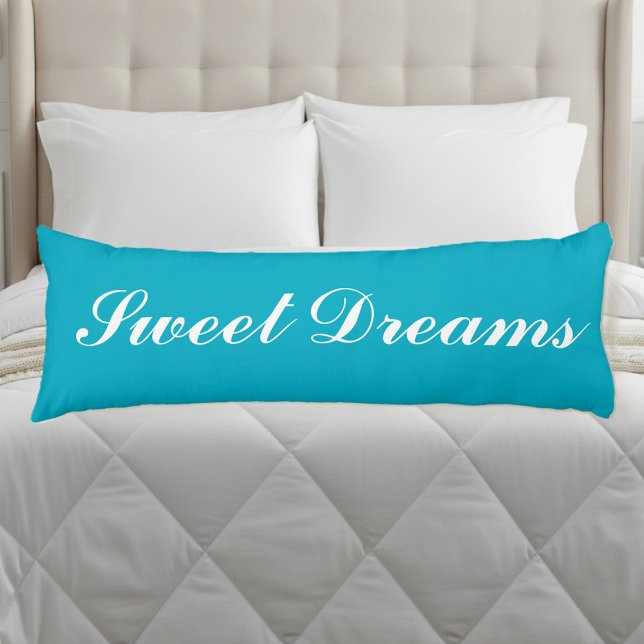 Söta drömmar Azureblå kroppskudde design (Azure blue body pillow sweet dreams)