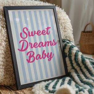 Söta Drömmar Baby Nursery Väggkonsttryck Poster
