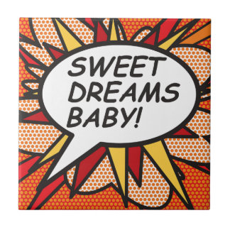 SÖTA DRÖMMAR BABY! Rollek Comic Book Popkonst Kakelplatta