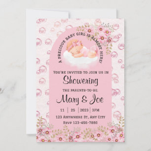 Söta Drömmar Baby Shower Inbjudningar