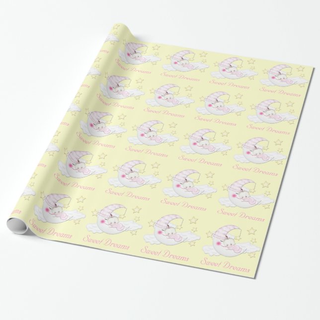 Söta Drömmar Baby Shower Presentpapper (Utrullad)