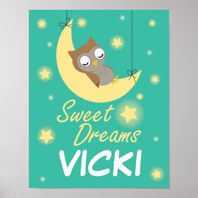 Söta drömmar design för barn. poster (Framsidan)