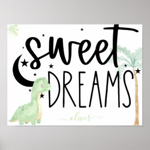 Söta Drömmar Dinosaurieaffisch Poster
