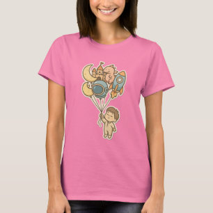 Söta Drömmar Fantasi Ballonger – Söta Barn Illustr T Shirt