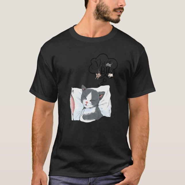 Söta Drömmar Katt Idé T Shirt (Framsida)