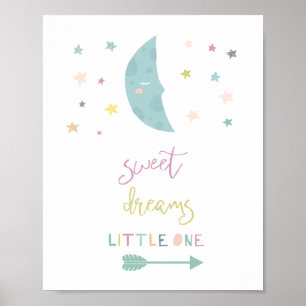 Söta drömmar lilla måne startar Nursery decor Poster