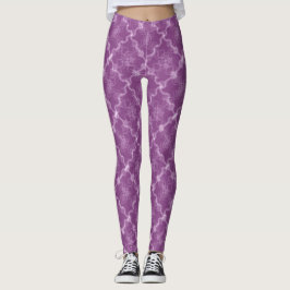 Söta drömmar röd-violett sinusvåg tartan leggings