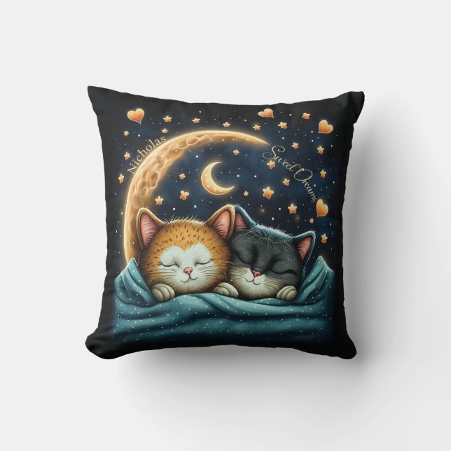 Söta Drömmar Söt Design Katt Namn Kudde (Framsida)