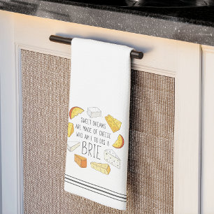 Söta drömmar tillverkas av Cheese Funny Cheese Pun Kökshandduk
