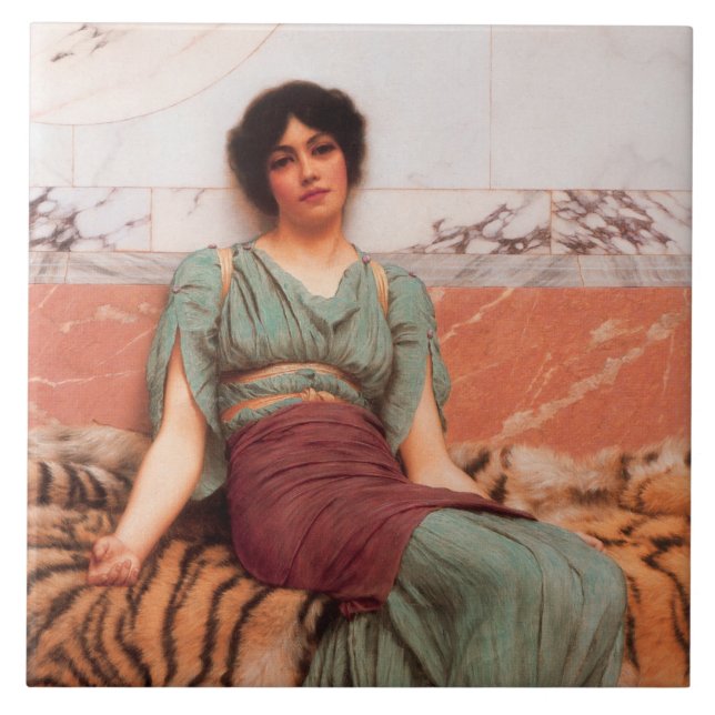 Söta drömmar (vackra romerska kvinnor på tigerskal kakelplatta (Framsidan)