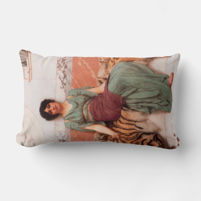 Söta drömmar (vackra romerska kvinnor på tigerskal lumbarkudde (Framsida)