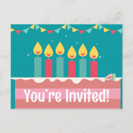 Söta du är inbjuden födelsedag postkort vykort