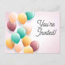 Söta du är inbjuden födelsedag vykort