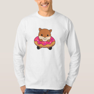 Söta ekorrefunktionella djur i Donut-Rosa T Shirt