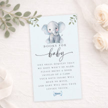 Söta Elefant Blå Böcker för Baby Kort