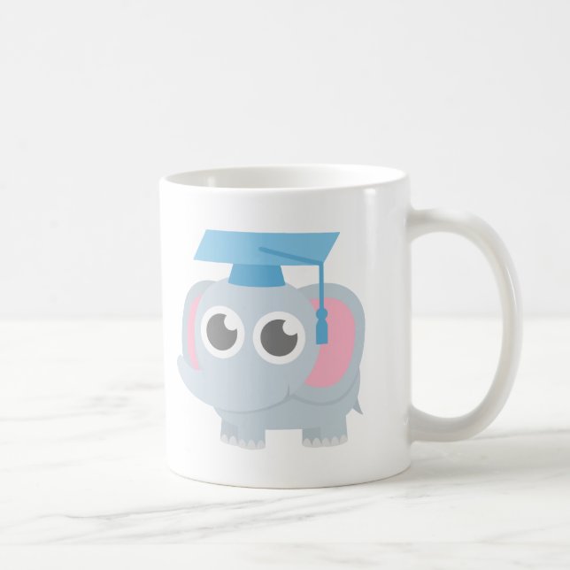 Söta elefantbarn förskolans examen kaffemugg (Höger)